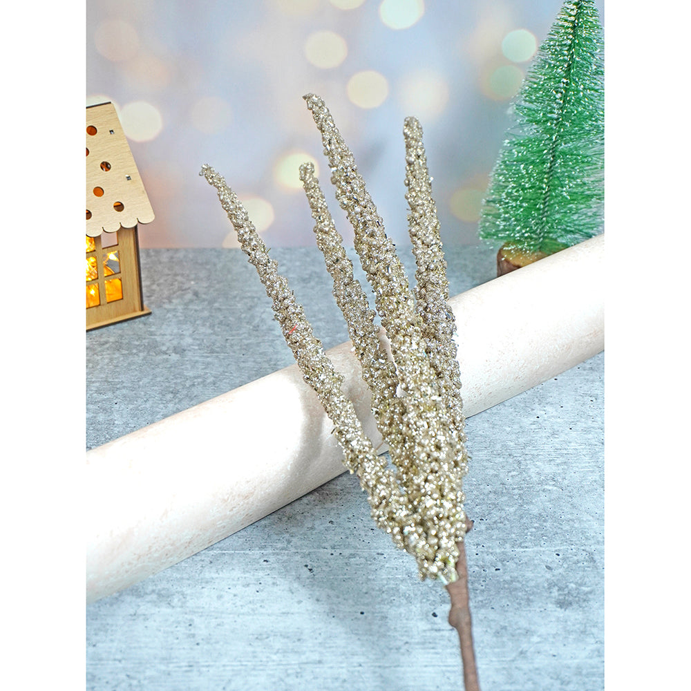 Shimmer Golden Beads 4 stem Christmas Tree Fillers