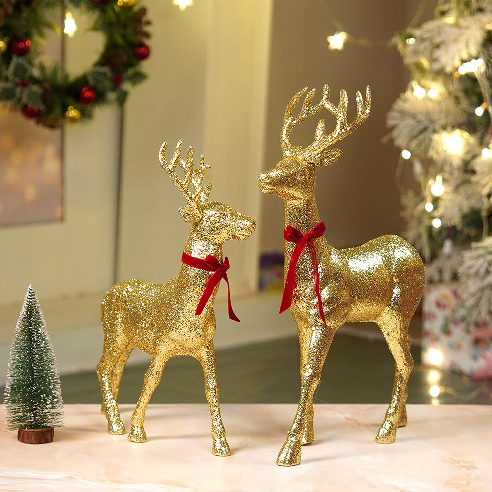 18 inches & 15inches 2pcs  Gold Reindeer Combo Christmas Décor and Decoration