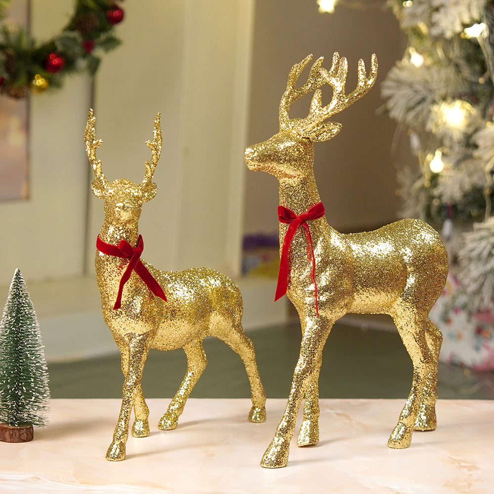 18 inches & 15inches 2pcs  Gold Reindeer Combo Christmas Décor and Decoration