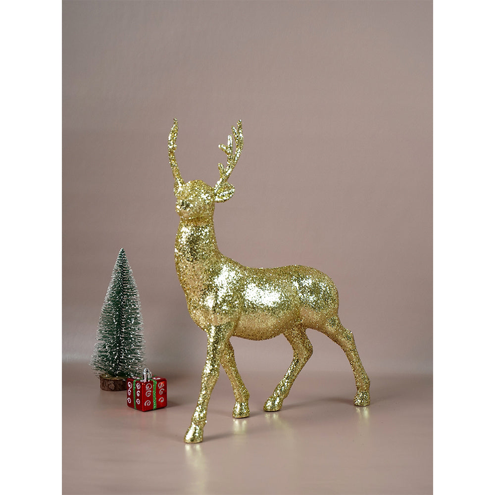 15 inches Gold shimmer Reindeer Christmas Décor and Decoration