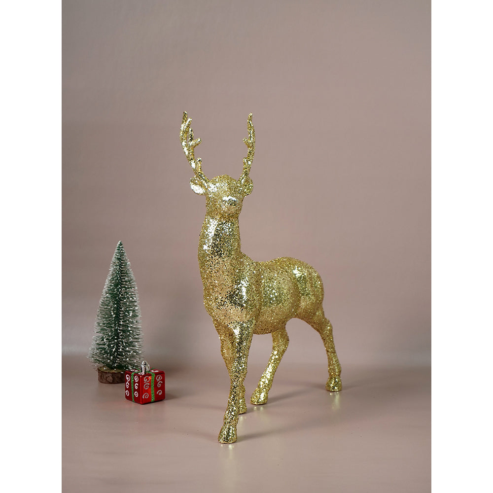 15 inches Gold shimmer Reindeer Christmas Décor and Decoration