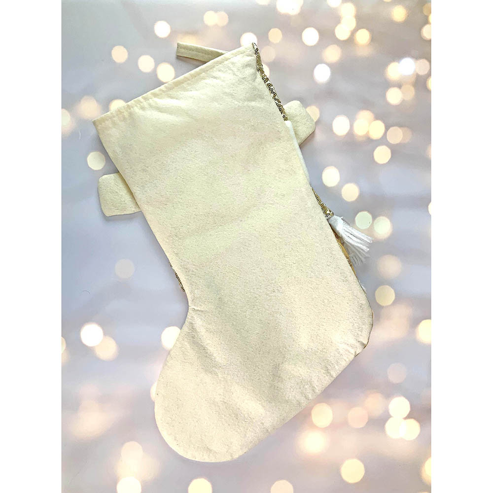Golden Snowman Christmas Stocking, 16 inches
