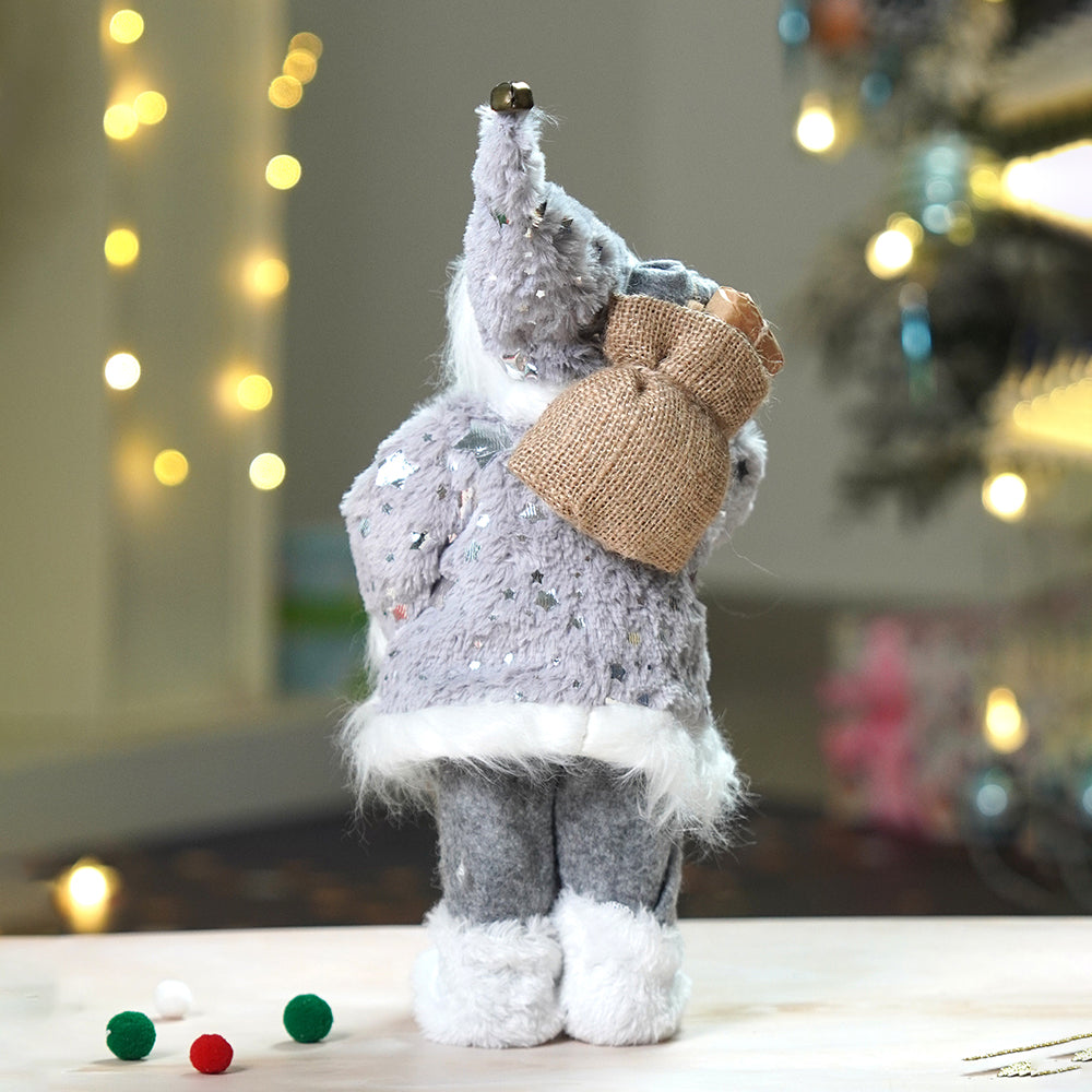 12 inches Grey Shiny hanging sledge Santa , Christmas Home and Table Décor