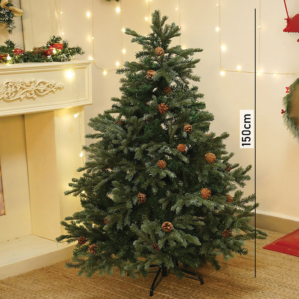 4.9 feet  Long Dense Pinecone Christmas Tree, 150 cm with 450 Branch tips  Christmas Décor