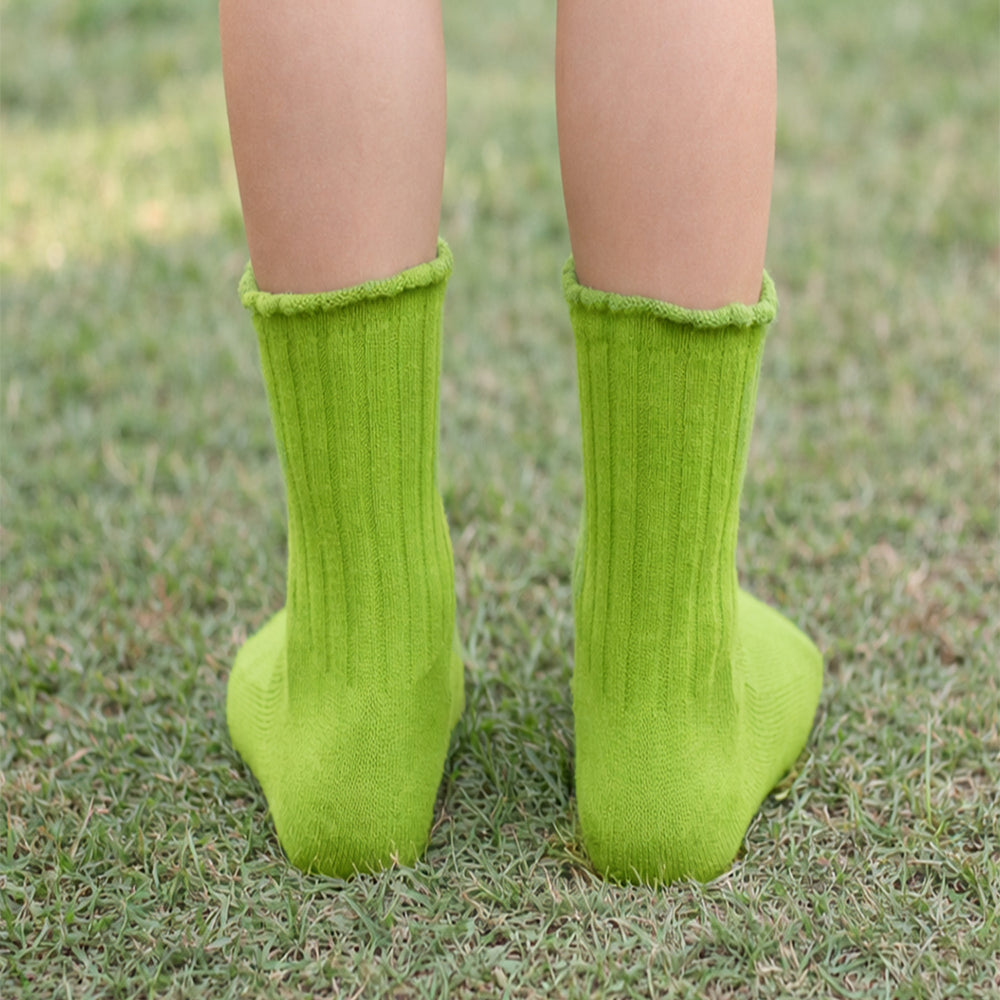 Green 3D Dear & Stockings Christmas Themed Ankle Length Socks For Kids