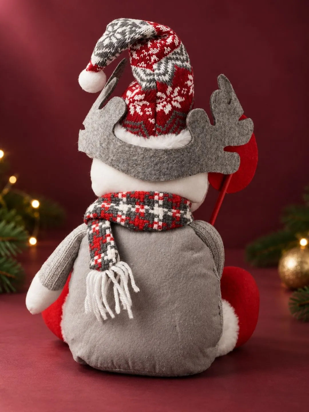 Red & Grey Star Reindeer Christmas Gift & Soft Toy