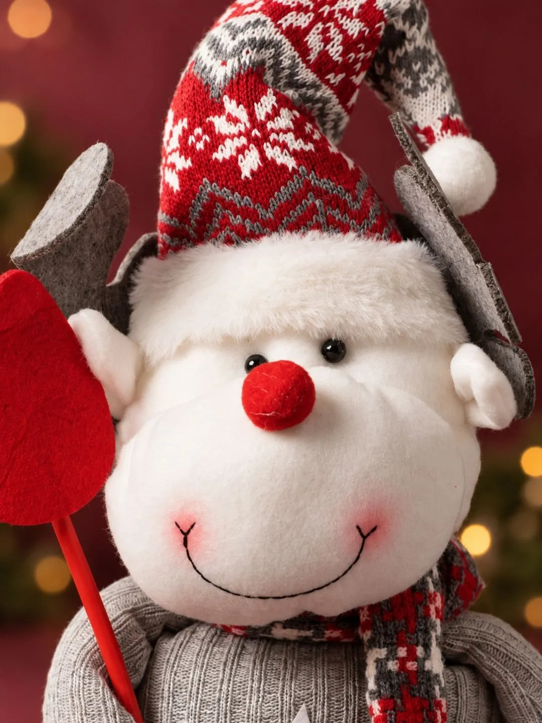 Red & Grey Star Reindeer Christmas Gift & Soft Toy