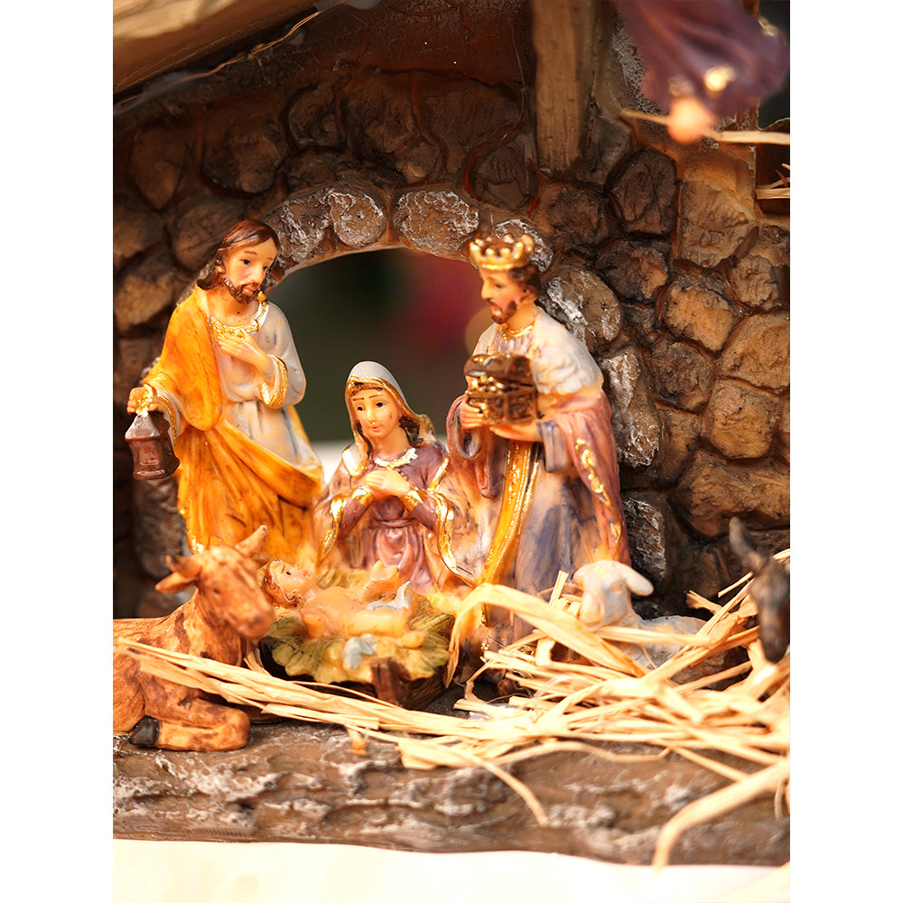 Hanging Angel with Lights and Holy Family christmas crib nativity set christmas décor