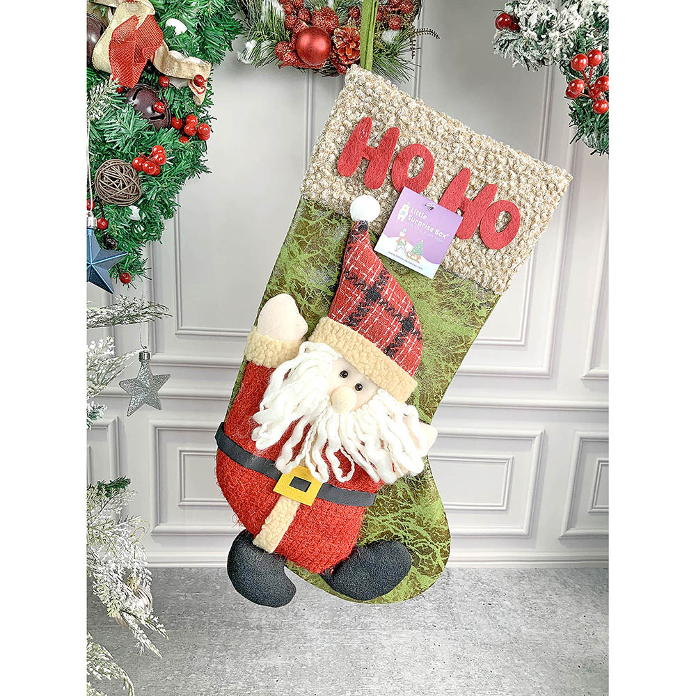 Hoho Lettering Santa Christmas Stocking, 18 inches