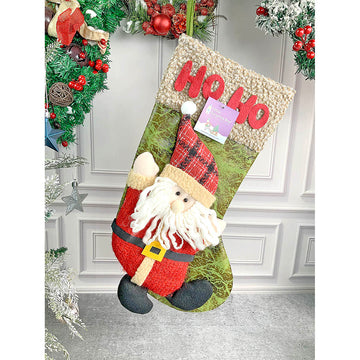 Hoho Lettering Santa Christmas Stocking, 18 inches