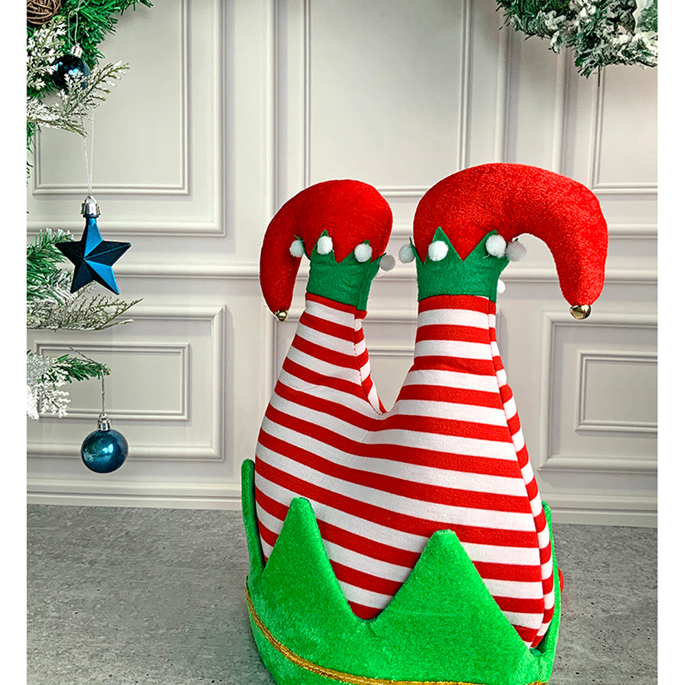 3d Inverted Elf Legs Plush Christmas Party Hat