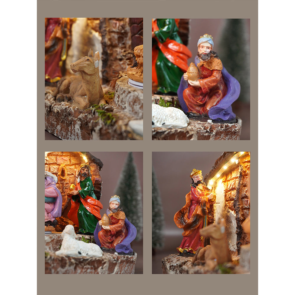 Rotating, Light & Musical Jesus Family Christmas Crib Nativity Set christmas decor