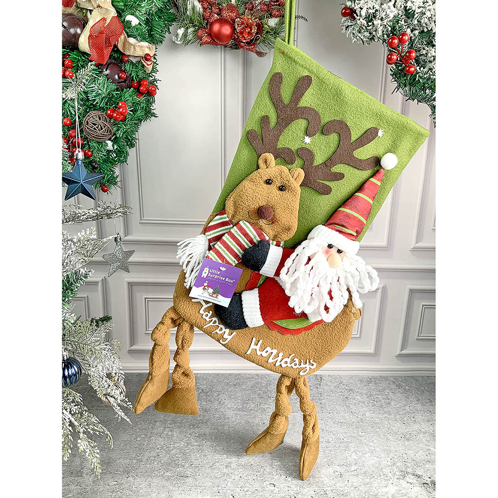 Santa Long Hanging Knot Legs Christmas Stocking, 16 inches