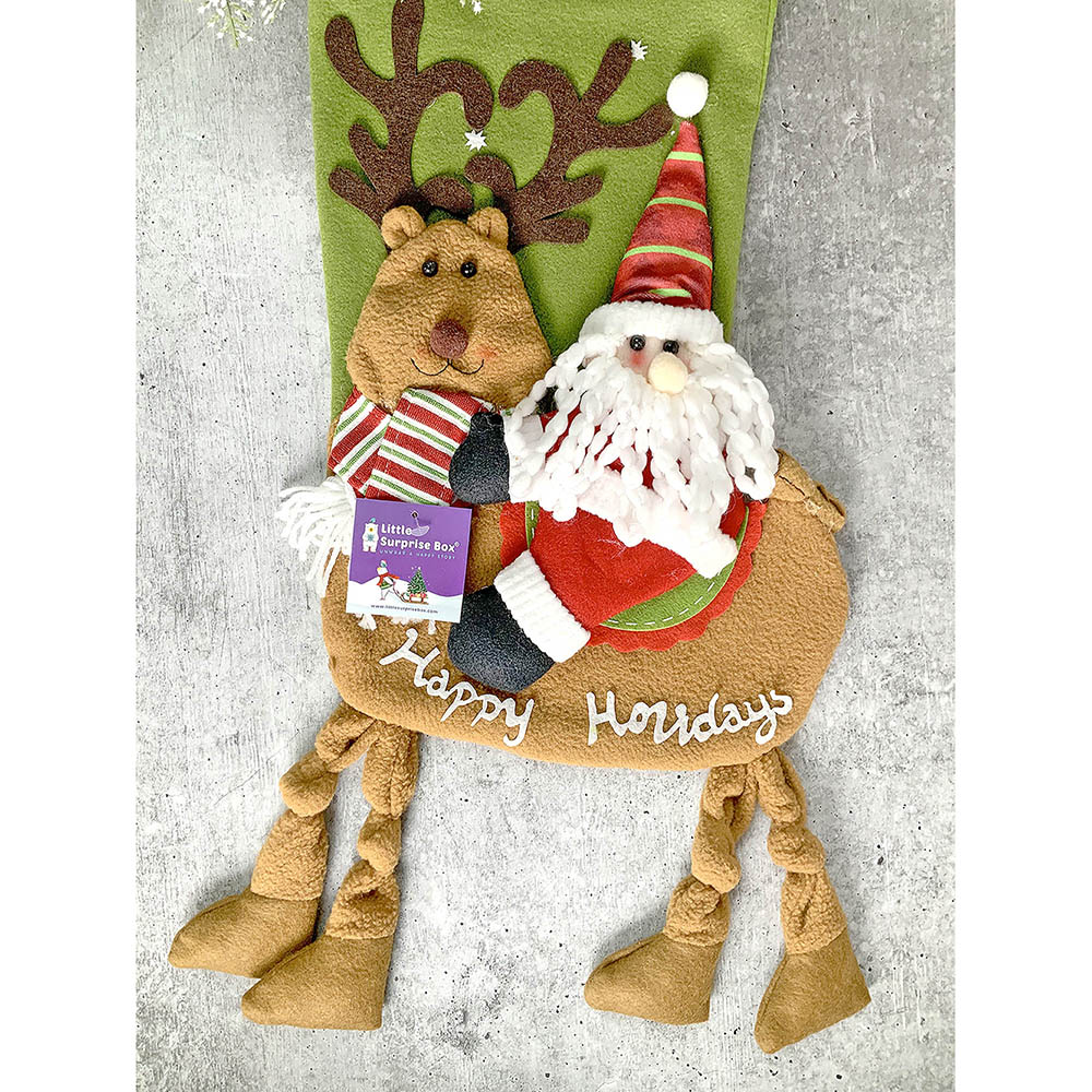 Santa Long Hanging Knot Legs Christmas Stocking, 16 inches