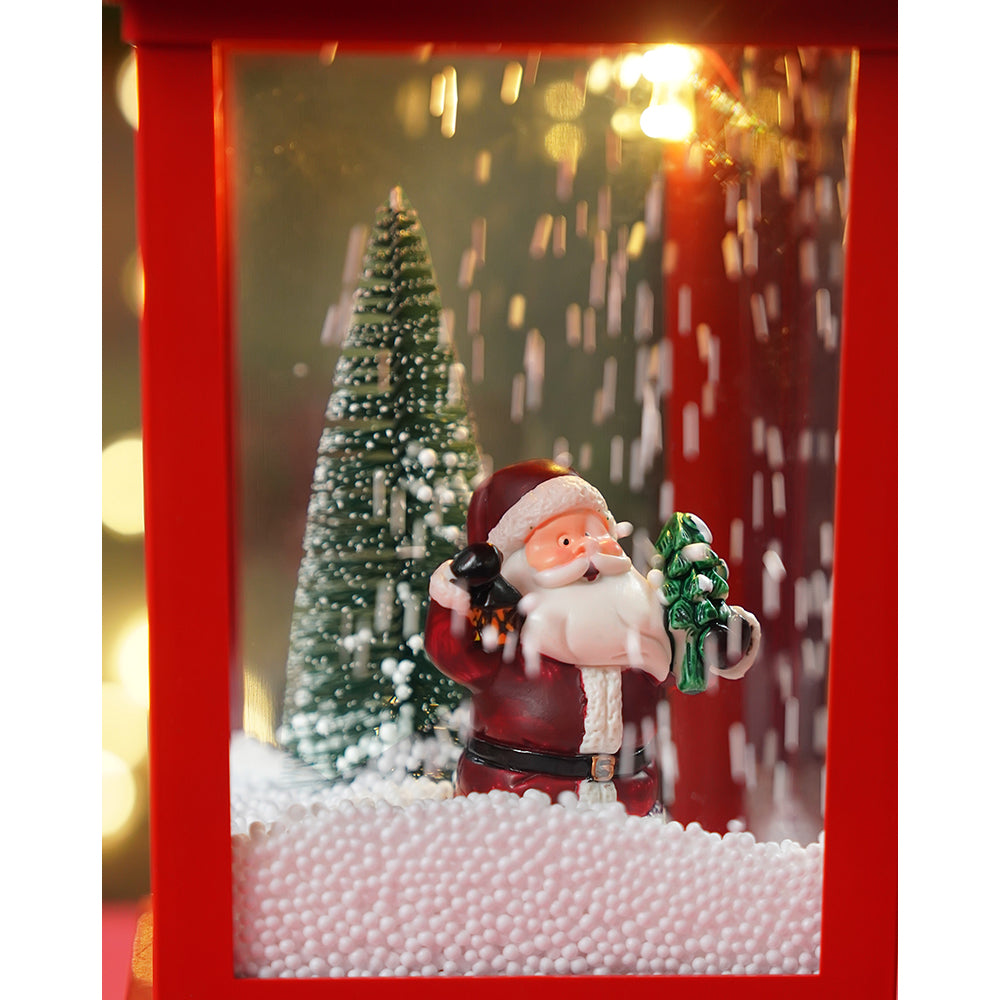 Large Red Lantern Snowglobe with Light,Music and Snowfall.