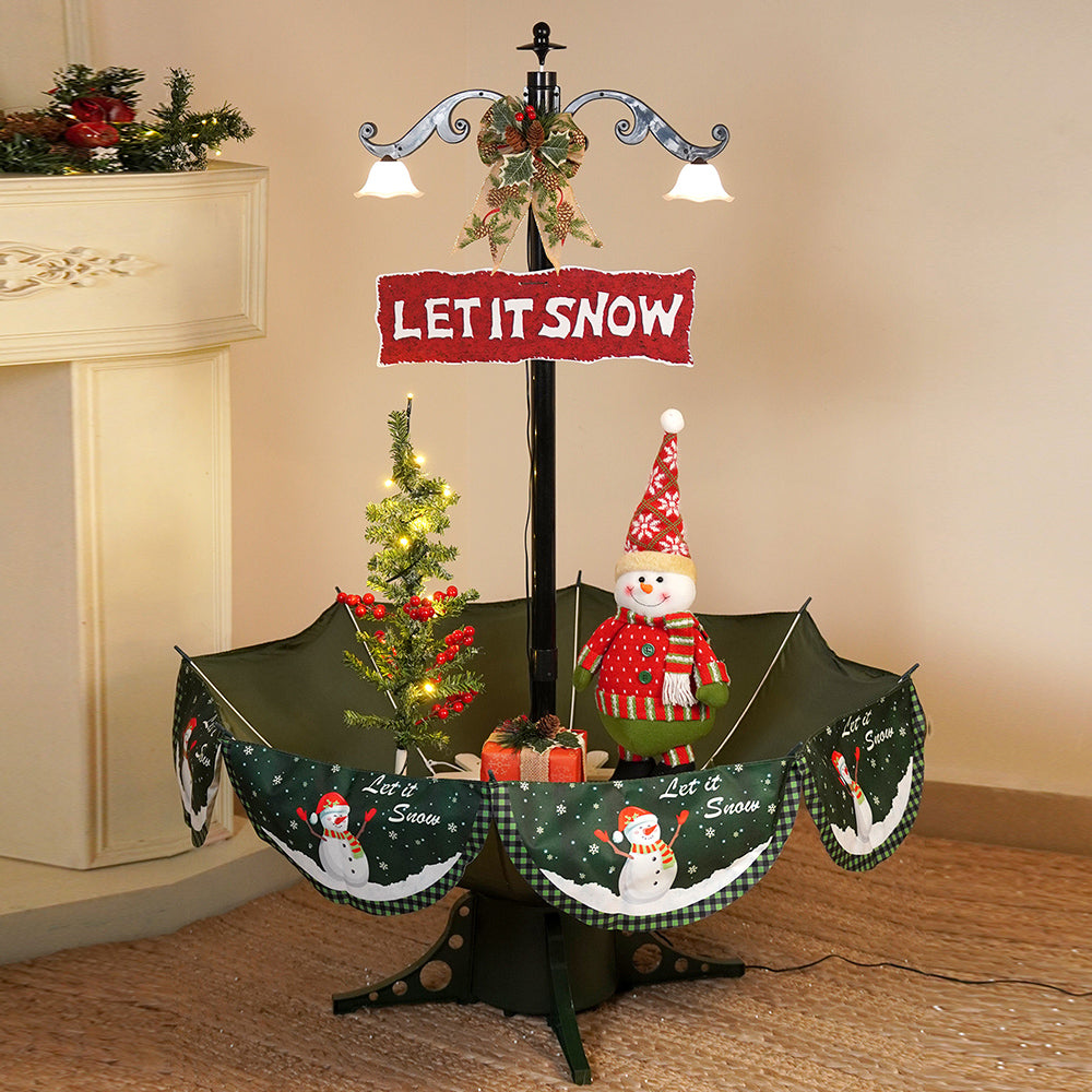 4.5feet, Let it Snow Snowfall effect with light & music Umbrella styled Christmas home Décor