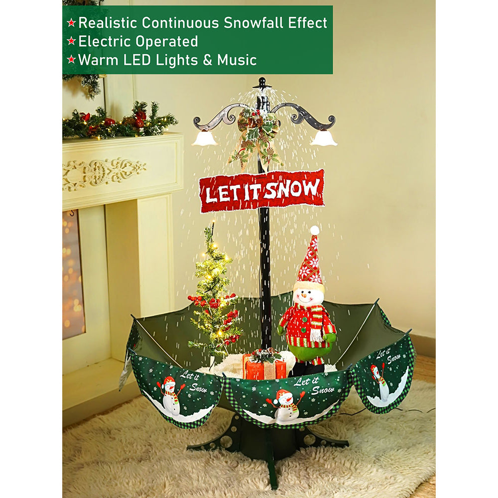 4.5feet, Let it Snow Snowfall effect with light & music Umbrella styled Christmas home Décor