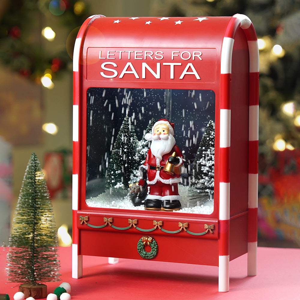 Letters for Santa Mailbox Snowglobe with Light,Music and Snowfall.