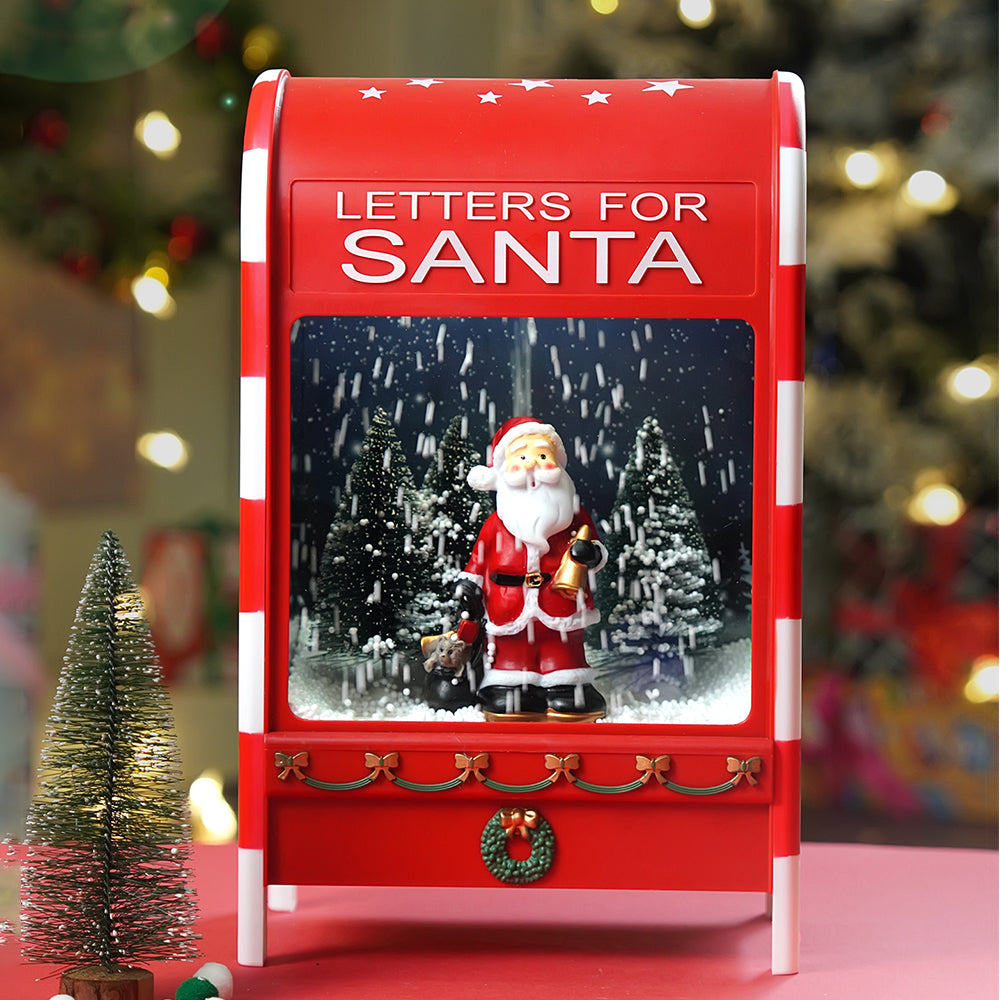 Letters for Santa Mailbox Snowglobe with Light,Music and Snowfall.