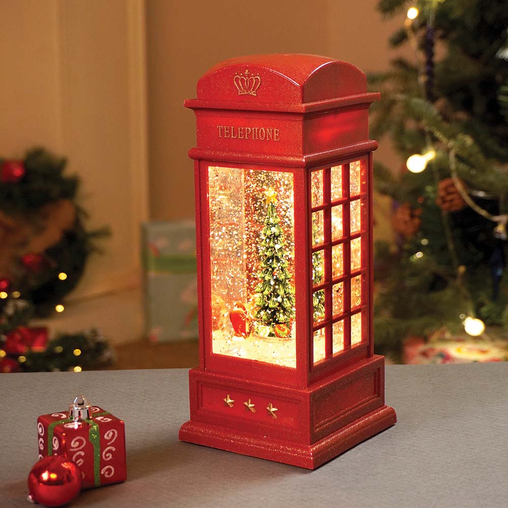 London Booth Flying Deer, Musical Rotating Glitter Water Light, Christmas Lantern