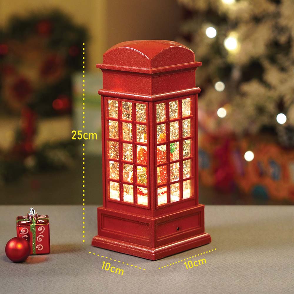London Booth Flying Deer, Musical Rotating Glitter Water Light, Christmas Lantern