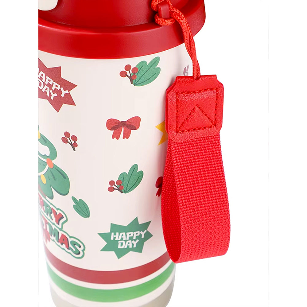 Merry Christmas Tree, xmas themed, stainless steel Coffee/Water Tumbler Bottle, 500ml with free cleaning brush