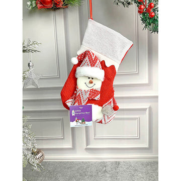 Mini Snowflake Snowman Christmas Stocking, 10 inches