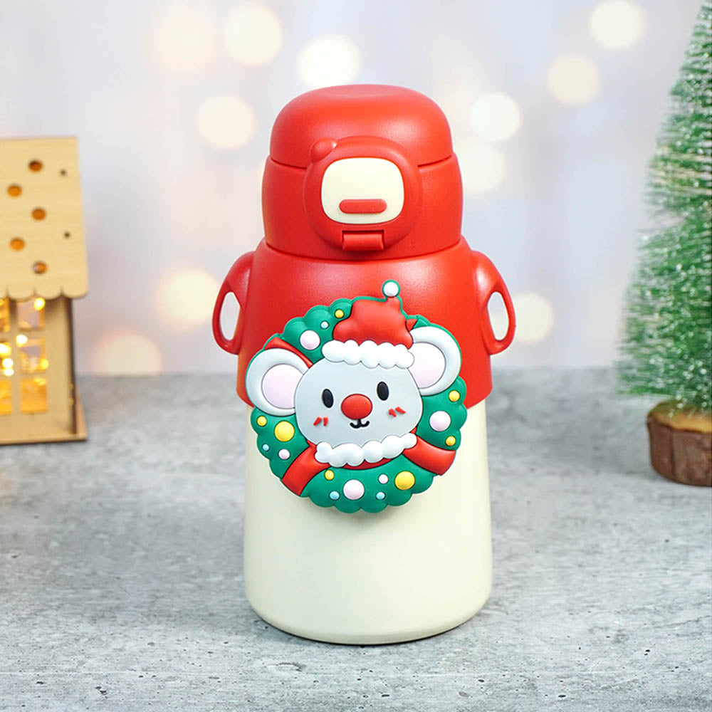 Festive Mouse Christmas themed Stainless Steel water bottle for Toddlers & Kids, 500ml