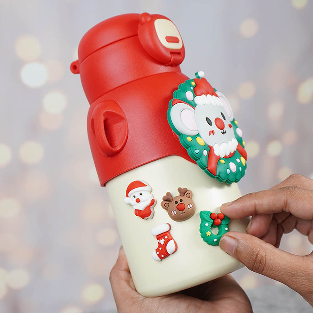 Festive Mouse Christmas themed Stainless Steel water bottle for Toddlers & Kids, 500ml