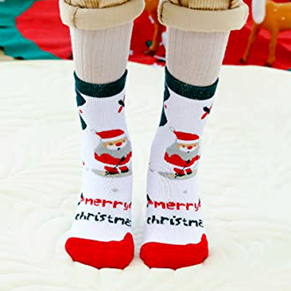 Multicolor Christmas Ankle Length Socks For Kids-Set Of 5 Pcs