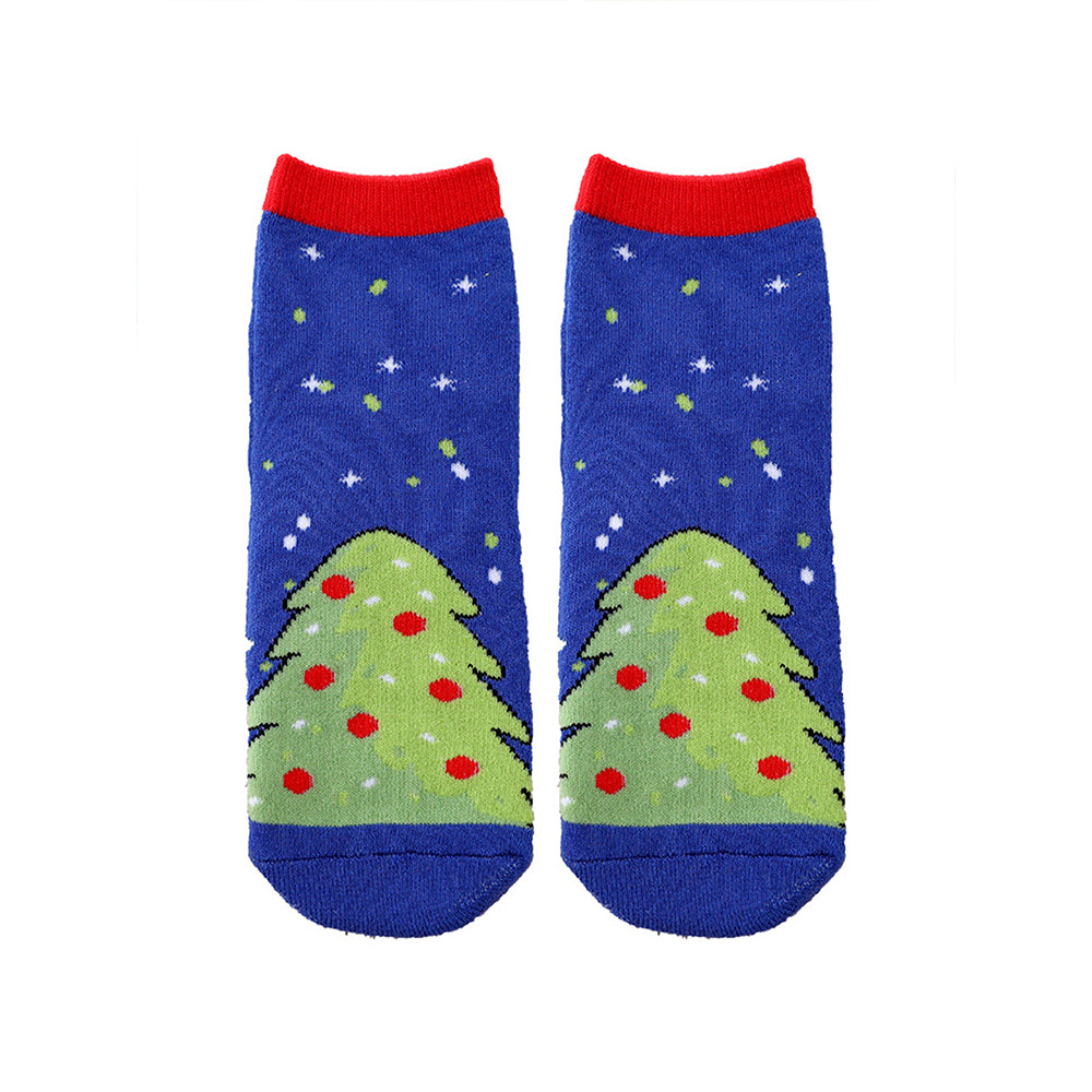 Multicolor Christmas Ankle Length Socks For Kids-Set Of 5 Pcs