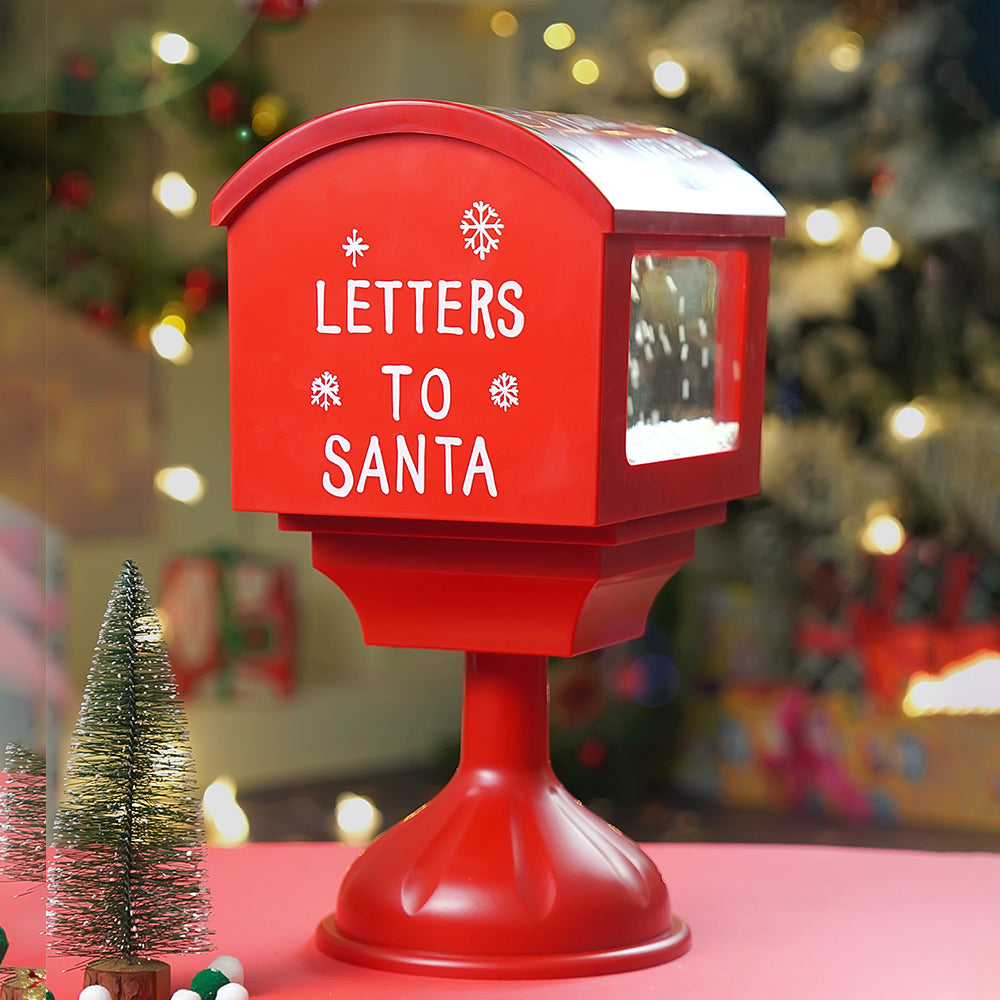 North Pole Mailbox Snowglobe with Light,Muisc and Snowfall.