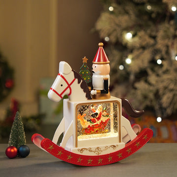 Rocking Nutcracker with Tree with Musical Glitter Water &  Lights, Christmas Home Décor