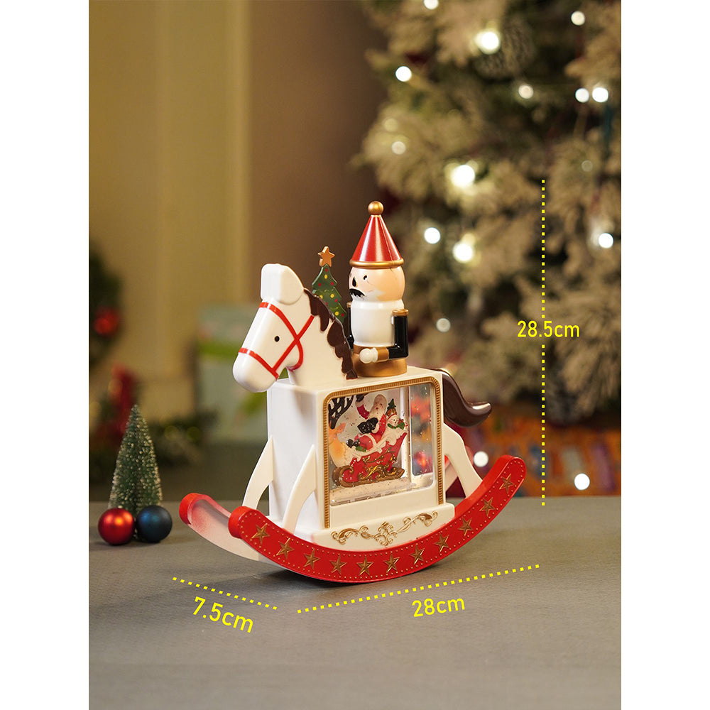 Rocking Nutcracker with Tree with Musical Glitter Water &  Lights, Christmas Home Décor