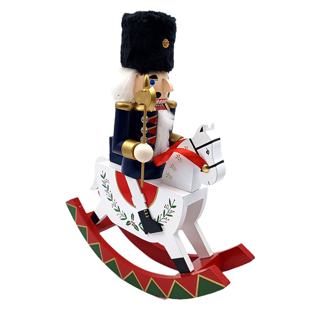 Navy wooden rocking horse Christmas Home and table décor