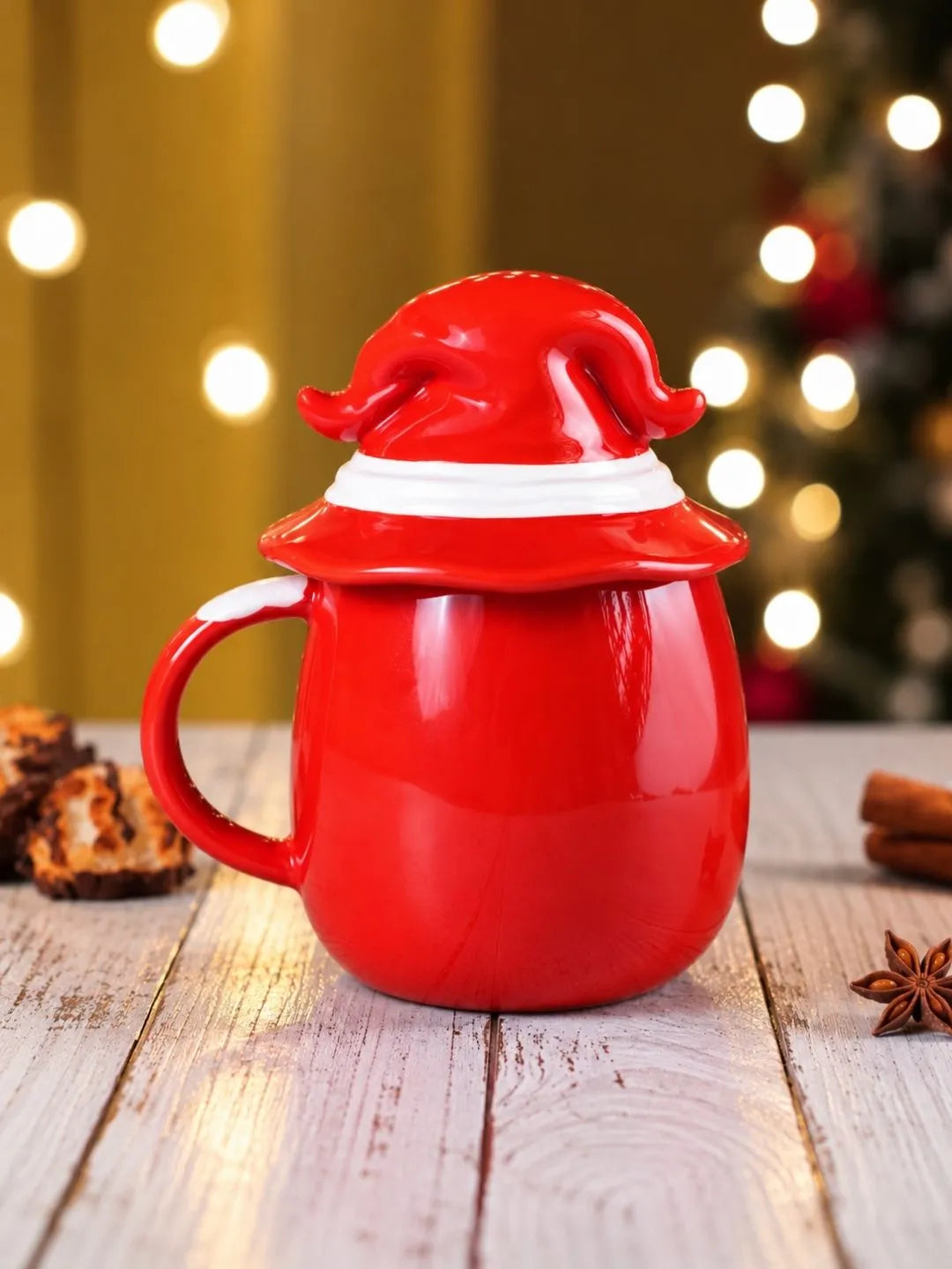 Pointed Hat Santa Ceramic Hot Chocolate and Coffee Christmas Mug