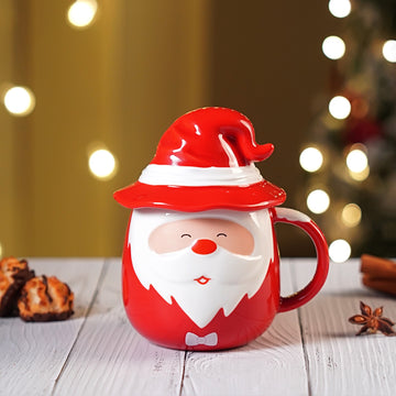Pointed Hat Santa Ceramic Hot Chocolate and Coffee Christmas Mug