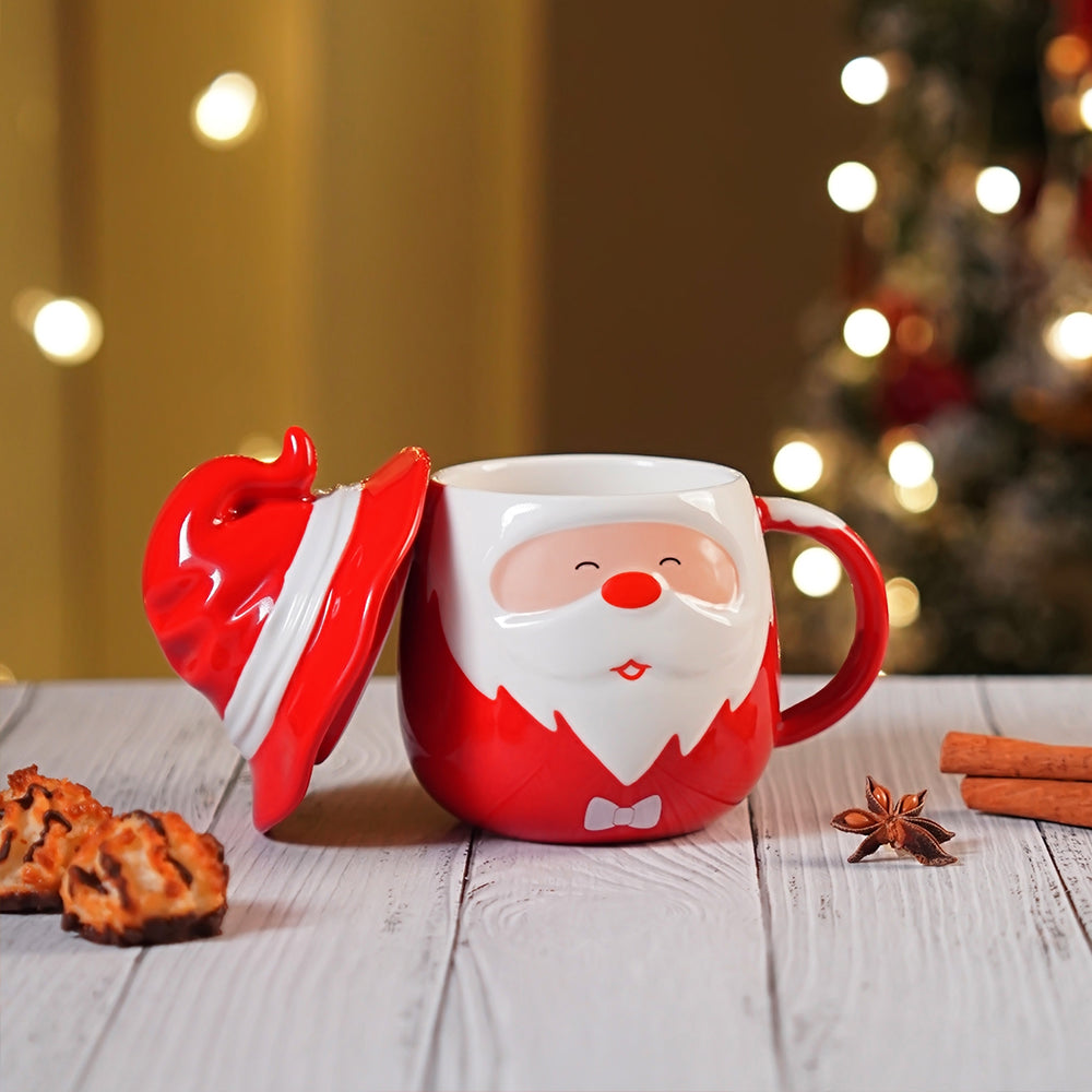 Pointed Hat Santa Ceramic Hot Chocolate and Coffee Christmas Mug