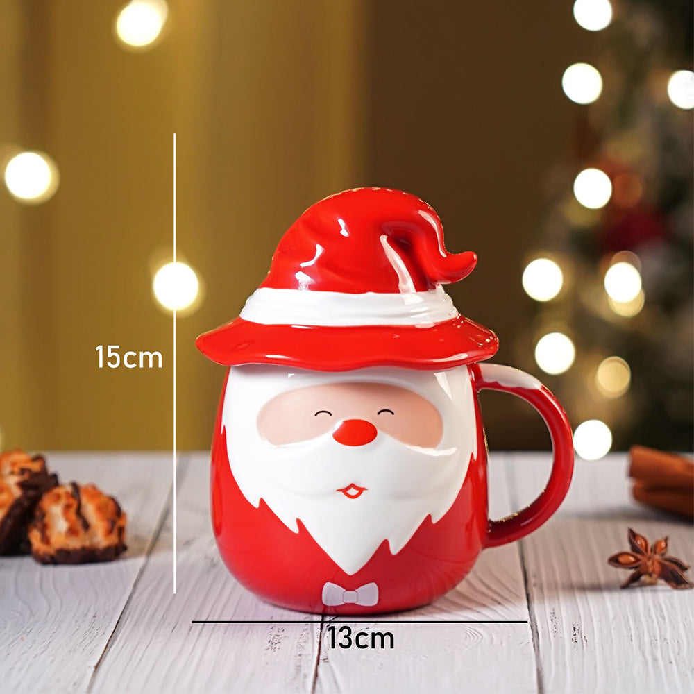 Pointed Hat Santa Ceramic Hot Chocolate and Coffee Christmas Mug