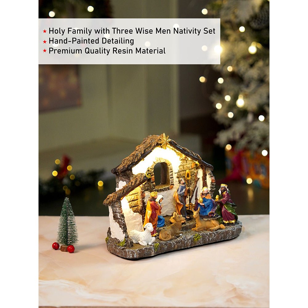 Three wise Men with Holy Family christmas crib nativity set christmas décor
