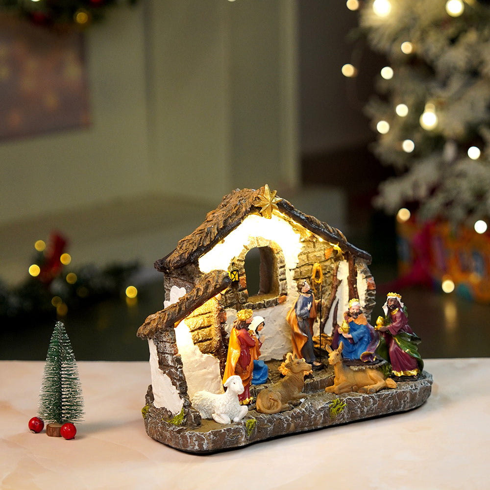 Three wise Men with Holy Family christmas crib nativity set christmas décor