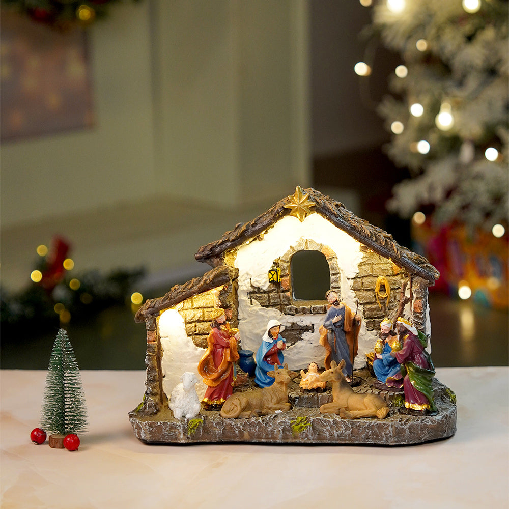 Three wise Men with Holy Family christmas crib nativity set christmas décor