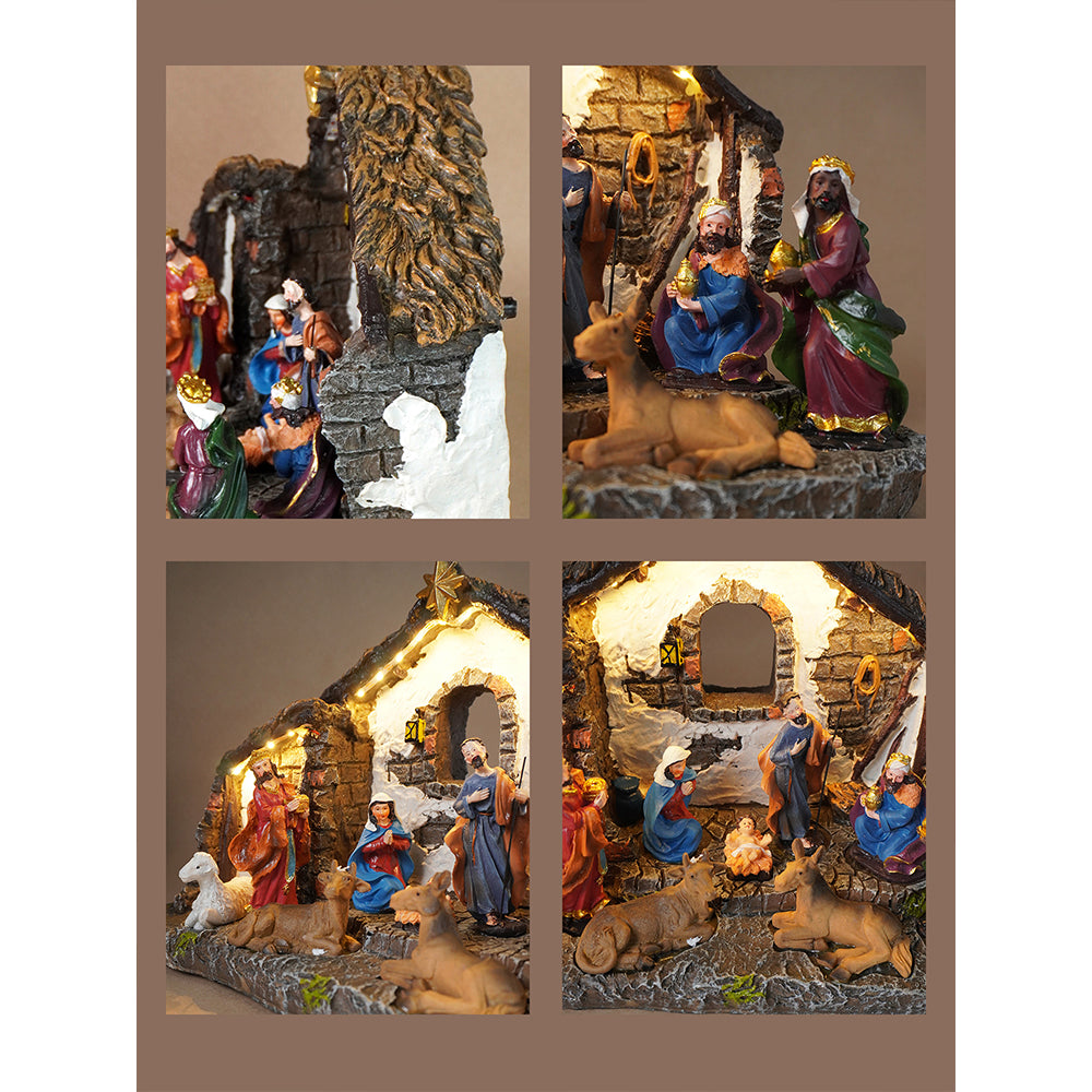 Three wise Men with Holy Family christmas crib nativity set christmas décor