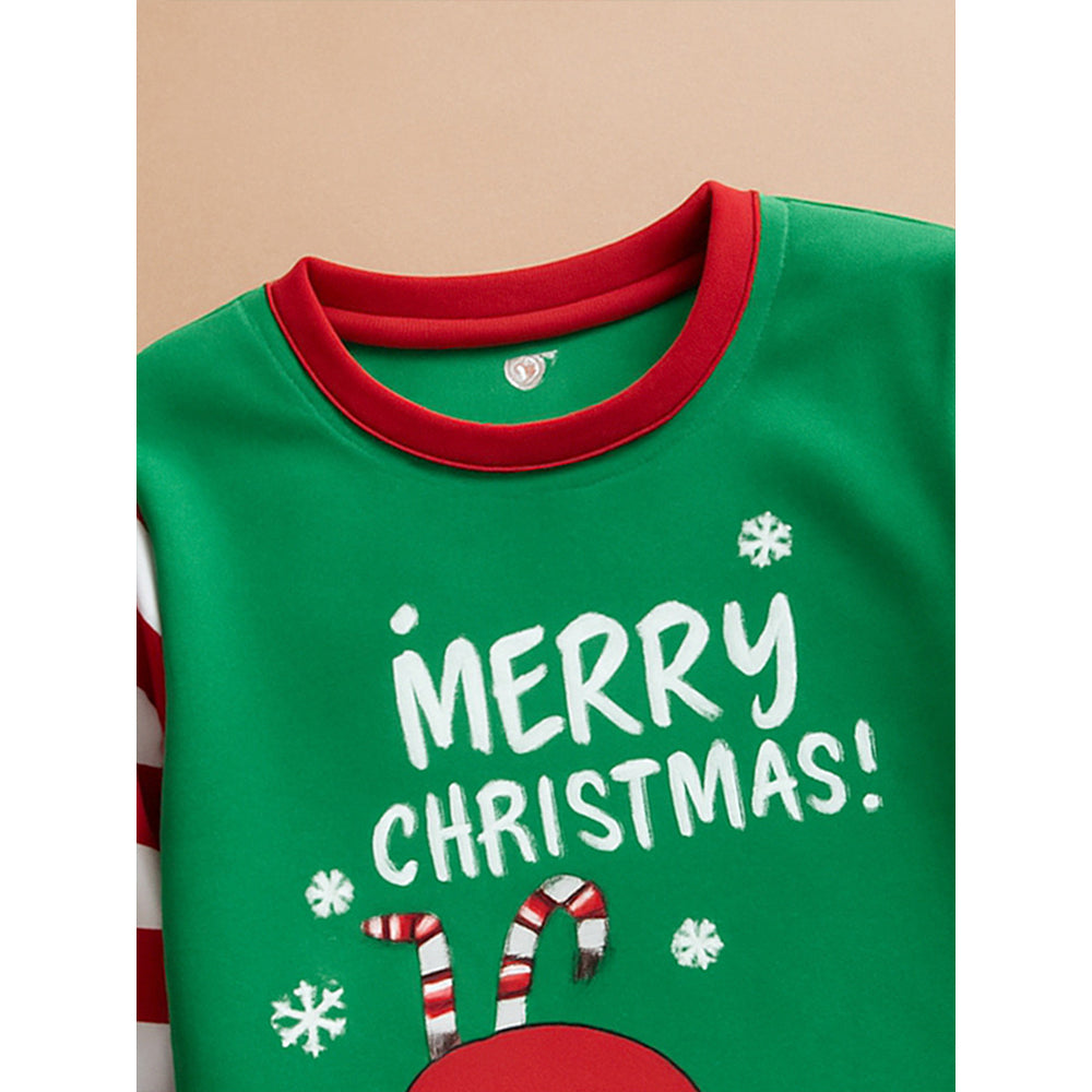 Adults Red bold Stripes,soft Cotton Kids Christmas Nightsuit, 1 Pcs - Top & Bottom Set