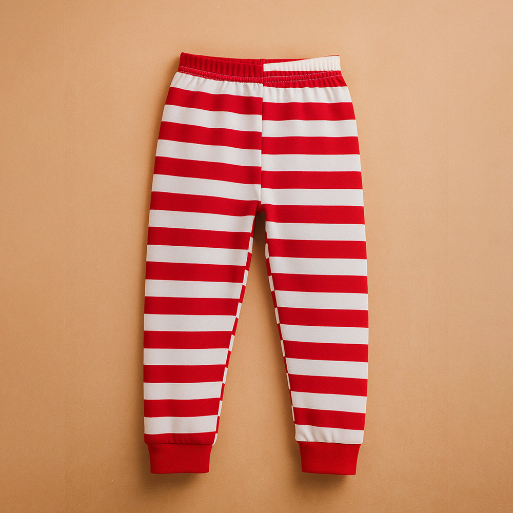 3-8 Yrs, Red bold Stripes,soft Cotton Kids Christmas Nightsuit