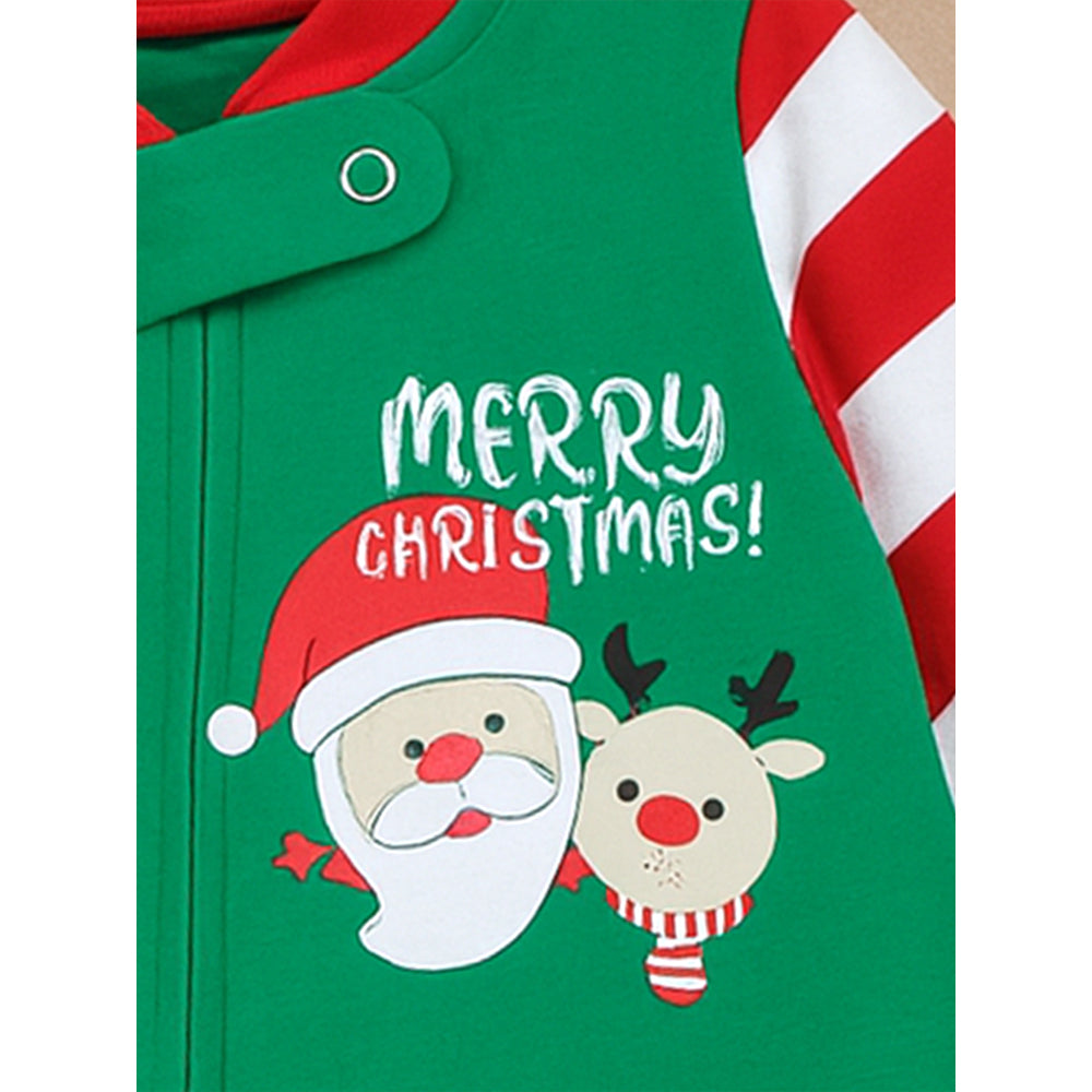 3-24 Months, Red Bold Stripes,soft Cotton Infants and Toddlers Christmas Nightsuit