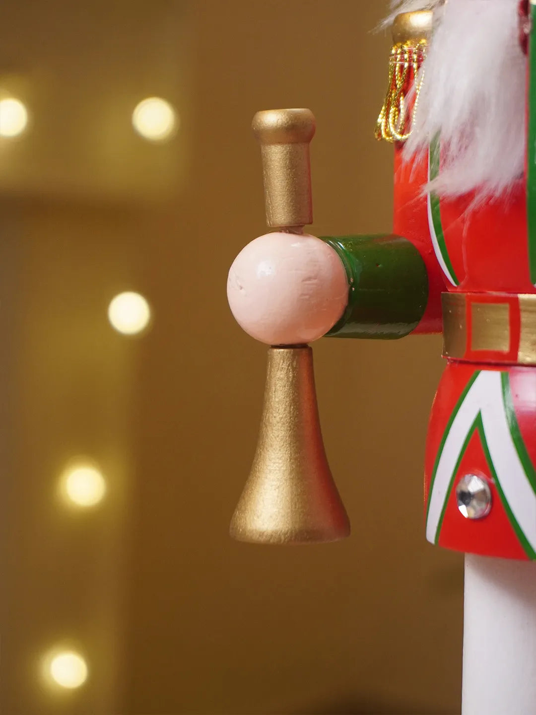15 Inches Red, Green & White Wooden Trumpeter Nutcracker Christmas Table Décor,