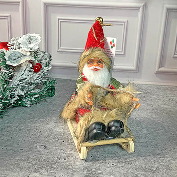 Green Red Sitting Sledge Santa  Christmas Table Décor & Christmas ornaments