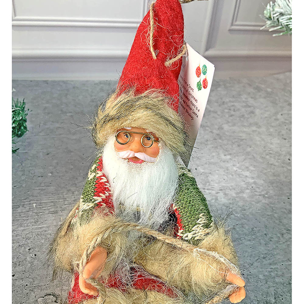 Green Red Sitting Sledge Santa  Christmas Table Décor & Christmas ornaments