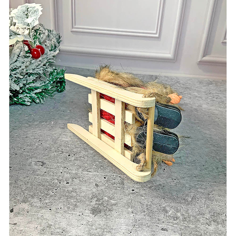 Green Red Sitting Sledge Santa  Christmas Table Décor & Christmas ornaments